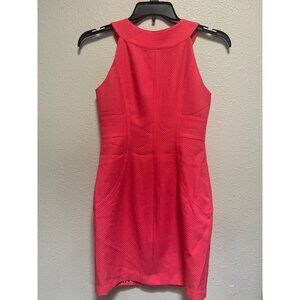 maggy L orange Sleeveless Zip-Front Dress With Leopard Print Accents size 4